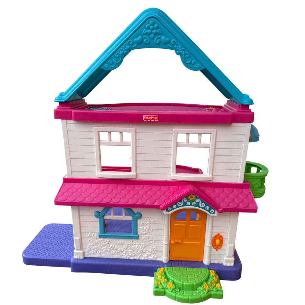 Y2K Vintage Fisher-Price My First Dollhouse toy home rare orange little people